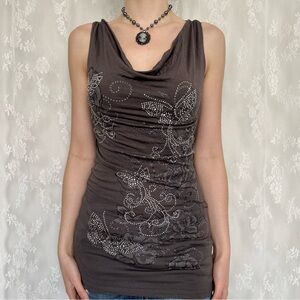 Cyber Y2K Fairygrunge Grey Blouse